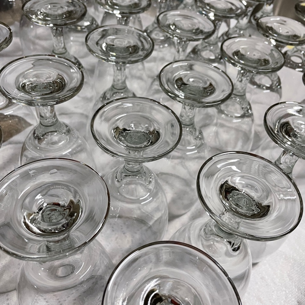110 tea glasses for SALE. Must go!! I need kitchen space.